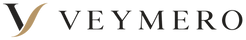 Veymero — charcoal wordmark with champagne-gold V monogram